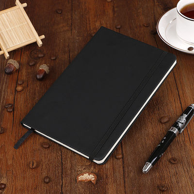 A5 Custom Elastic Strap Office Business Notepad Pu Creative Student Diary Black