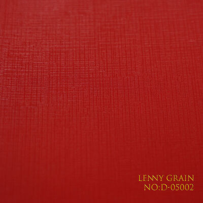 RED PVC Coated Paper Factory Direct Solid Color Binding Paper - Eco-Friendly Embossed Texture for Luxury Packaging MOQ 1000m