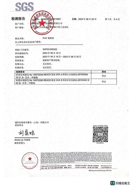 China Zhejiang Rongyin New Material Technology Co., Ltd. certification